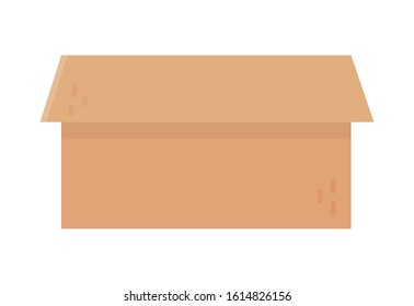 open cardboard box storage on white background vector illustration