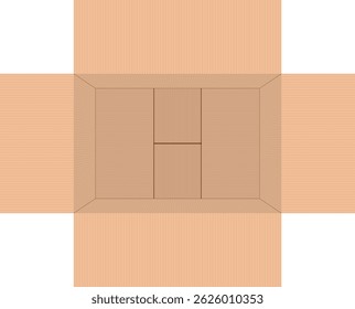open cardboard box top view.