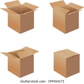 Open Cardboard Box- Vector