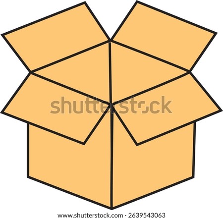Open Cardboard Box Vector Icon for Shipping, Delivery, Unpacking, Packaging, Storage, and Logistic Service Design Element