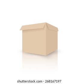 Open cardboard box, vector illustration