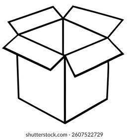 open cardboard box vector on a white background