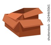 Open cardboard boxes stacked on top of each other, ready for packing or moving