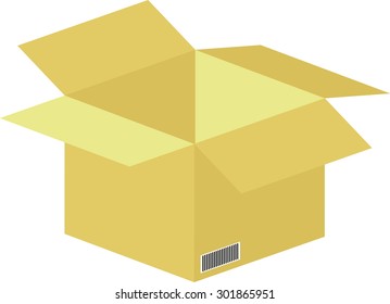 Open cardboard delivery box