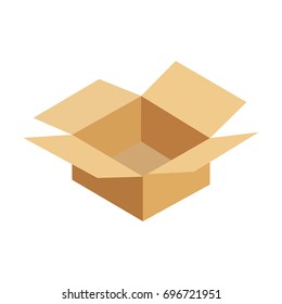 Open cardboard package box.