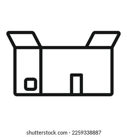 Open carton box icon outline vector. Paper food. Recycle container