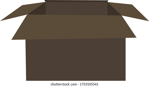 Open carton box, illustration, vector on white background