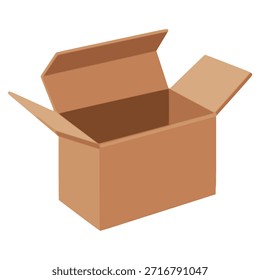 Packung mit offenem Karton Lieferung flache Farbe Vektorgrafik Schablone Design