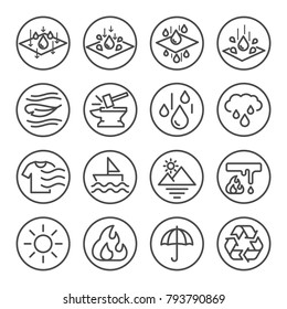 Open Cell Foam Properties , Vector lines web icon set.