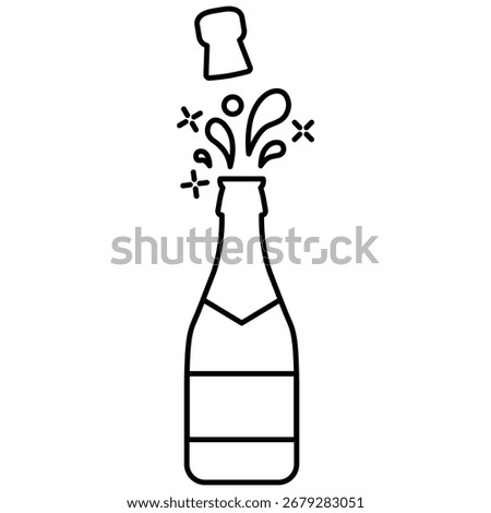open champagne bottle  icon vector  