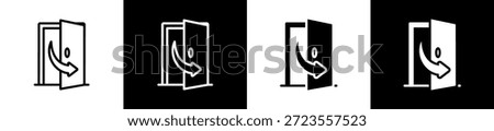 Open To Change Line N Glyph Icon Style In White And Black Background