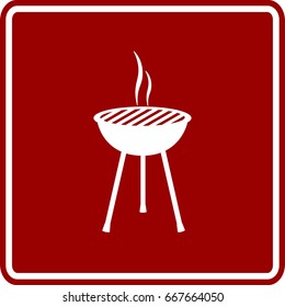 open charcoal grill sign