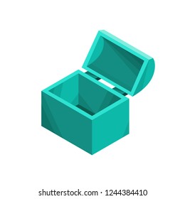 Open chest, box  container. Stylized image. Flat Vector illustration