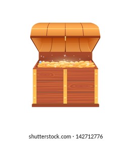 Open chest with coins