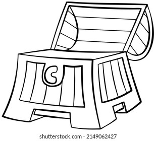 Öffnen Sie die Brust. Element zum Färben der Seite. Cartoon-Stil.