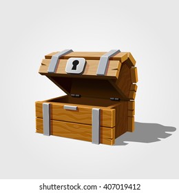 Open the chest. Vector illustration