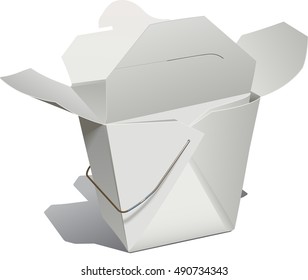 An open Chinese food container