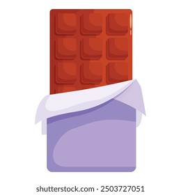 Open chocolate bar with foil is waiting for you on white background