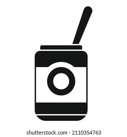 Open chocolate paste icon simple vector. Cream cocoa. Food candy