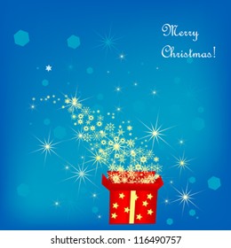 open christmas gift box vector illustration