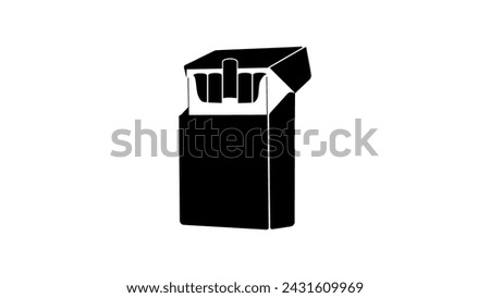 Open cigarette pack emblem black isolated silhouette