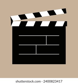 Open Clapboard for Cinema and Filmmaking. Accessories for Cinematography and Theatre. Part of a Movies and Theaters icon set