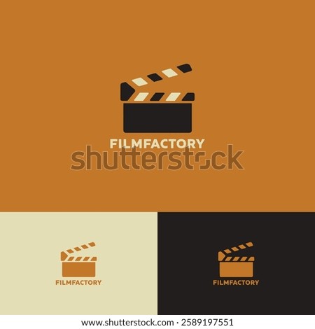 Open clapboard logo design template