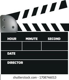 an open clapper with information sections on it