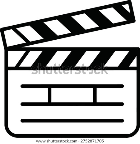 Open Clapperboard Icon Symbolizing Film Production, Movie Making, and Directing Scenes