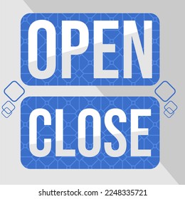 Open and close banner sign vector