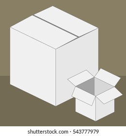 open and close boxes. vector illustration