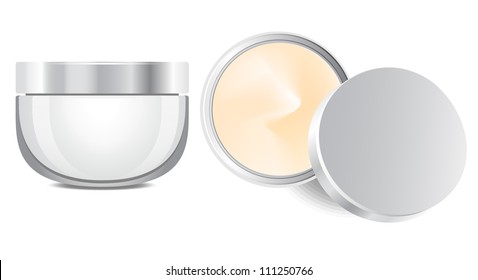 Open and close Cap Cream, Gel Or Powder,Jar Can Cap Bottle. Gray, beige