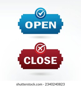 Ilustración de icono de etiqueta adhesiva Open and Close Conslabel