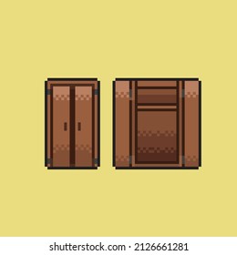 open and close cupboard in pixel style