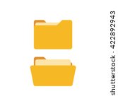 Open and close folders with documents. Folders icons isolated on white background. Folders set