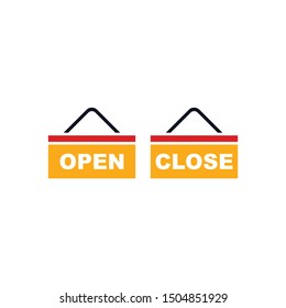 open close hanging icon. flat illustration of hanging vector