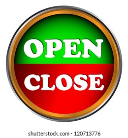Open and close icon on a white background
