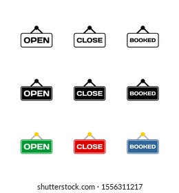 Open Close Icon : Restaurant Theme, Retail Theme, Office Theme, Infographics And Other Graphic Related Assets.