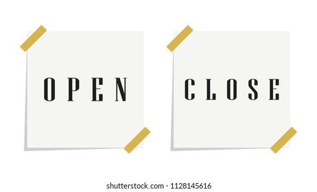 Open and close label vector. wallpaper.