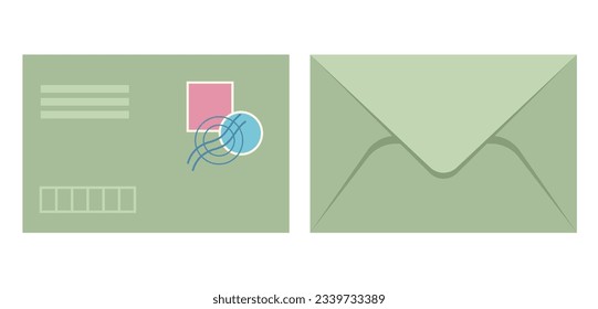 Open and close letter mockup envelope paper kraft concept. Vector graphic design illustration