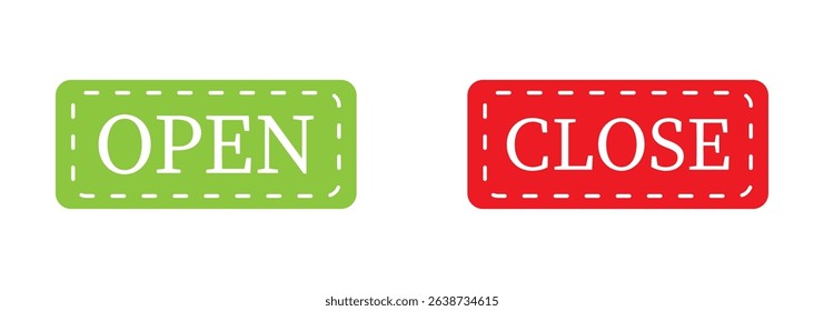 Open and Close Notice Icon. Open and close tag icon. open-closed hanging sign, Open-close icon vector isolated on white background. Vector illustration.