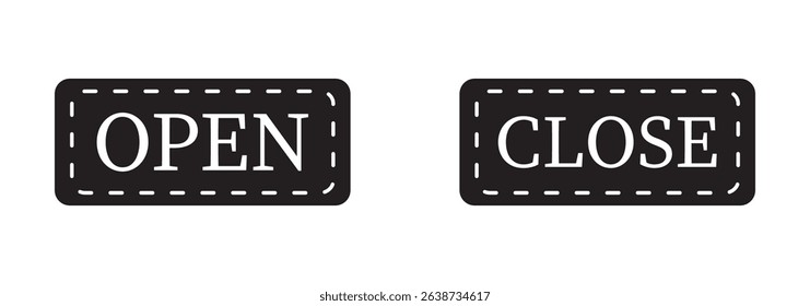 Open and Close Notice Icon. Open and close tag icon. open-closed hanging sign, Open-close icon vector isolated on white background. Vector illustration.