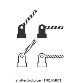Open and close obstacles line icon set. Vector illustration