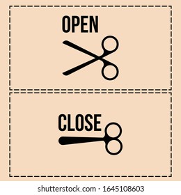 Open and close sign for door. flat style. Vector illustration,open sign,plate,text
For hairdresser's , barber shop, isolated on white background