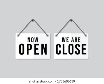 Open and close sign icon. Vector open door sign. Open icon vector isolated on dark background. Open sign line icon for websites, mobile apps, and info graphic. Colored flat line vector illustration