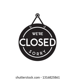 open and close sign in trendy flat style 