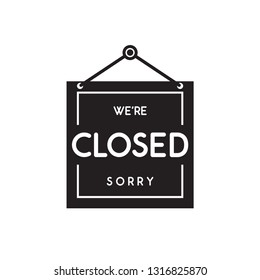 open and close sign in trendy flat style 