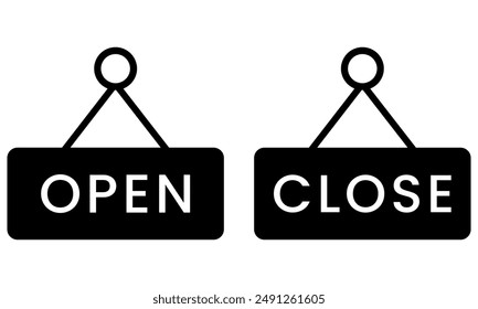 Open and close store icon isolated on white background.