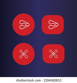 open and close symbols, can be used for symbols, icons and company logos