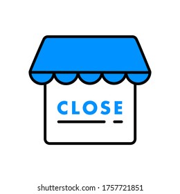 Open and Close vector store. icon flat design